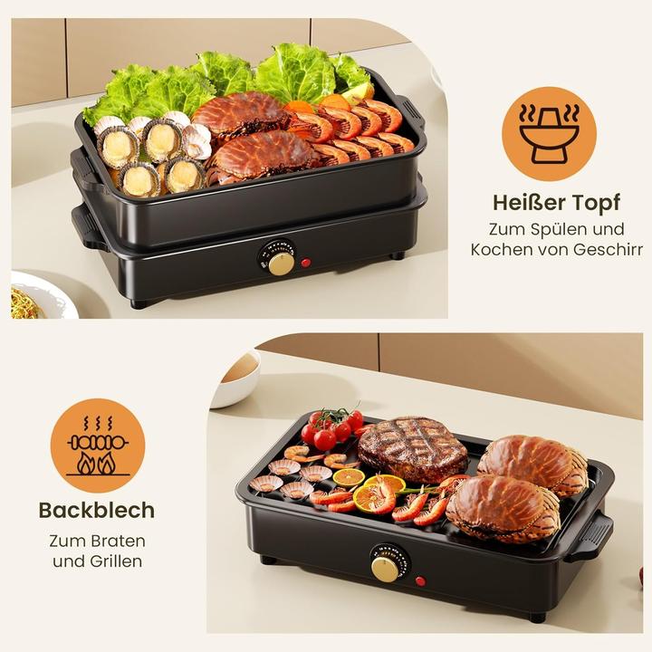 Immagine prodotto Mihoho 2-in-1 Elektrogrill & Hotpot mit Tragetasche