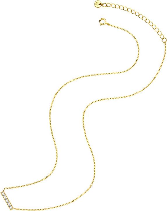 Immagine prodotto Glanzstücke München Catena da donna in argento sterling con zirconi in oro giallo da 40,0 cm + 5,0 cm di estensione - (Argento, 40 - 45 cm)