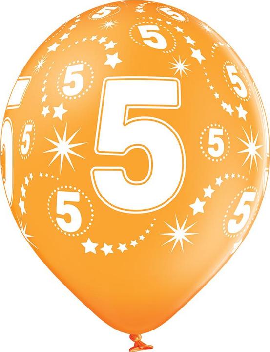 Amscan Ballone assortiert, 6 Stück, Zahl 5 (6x)