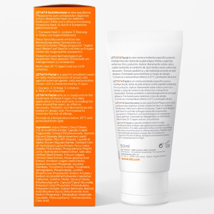 Produktbild Leti LETIAT4 Atopic Skin Facial Gesichtscreme, 50 ml Creme (50 ml, 24h Creme, SPF 50)