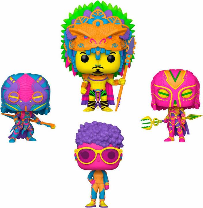 Produktbild Funko Marvel POP! Movies Vinyl Figuren 4er-Pack Black Panther Wakanda Forever S2 9 cm