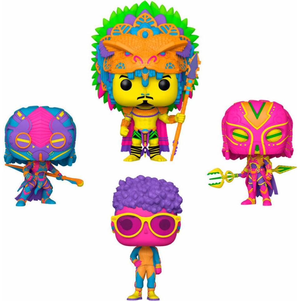 Funko Marvel POP! Movies Vinyl Figuren 4er-Pack Black Panther Wakanda Forever S2 9 cm