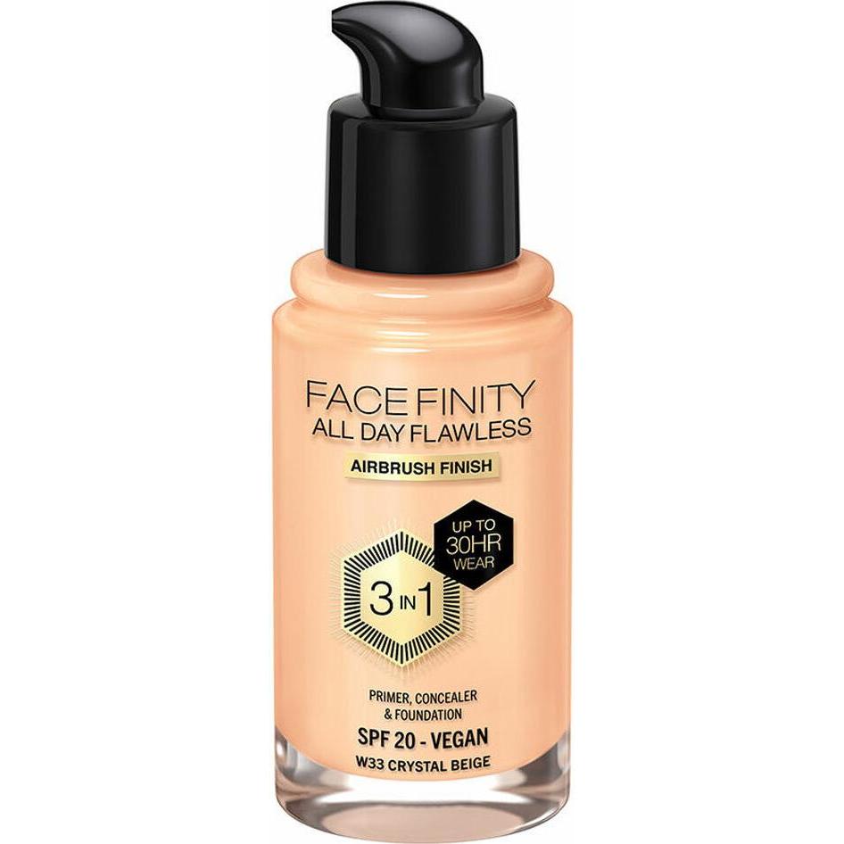 Max Factor, Fondotinta, Facefinity All Day Flawless (W33 Cristallo Beige)