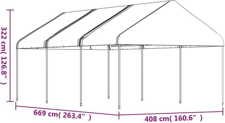Produktbild vidaXL Pavillon (669 cm, 408 cm)