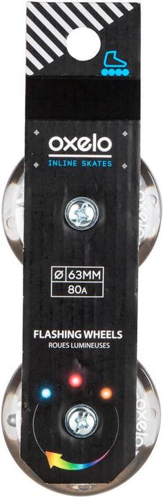 Produktbild Oxelo Leuchtrollen Inline-Skates Kinder 63 mm 80a 2er-Set (63 mm, 80A)