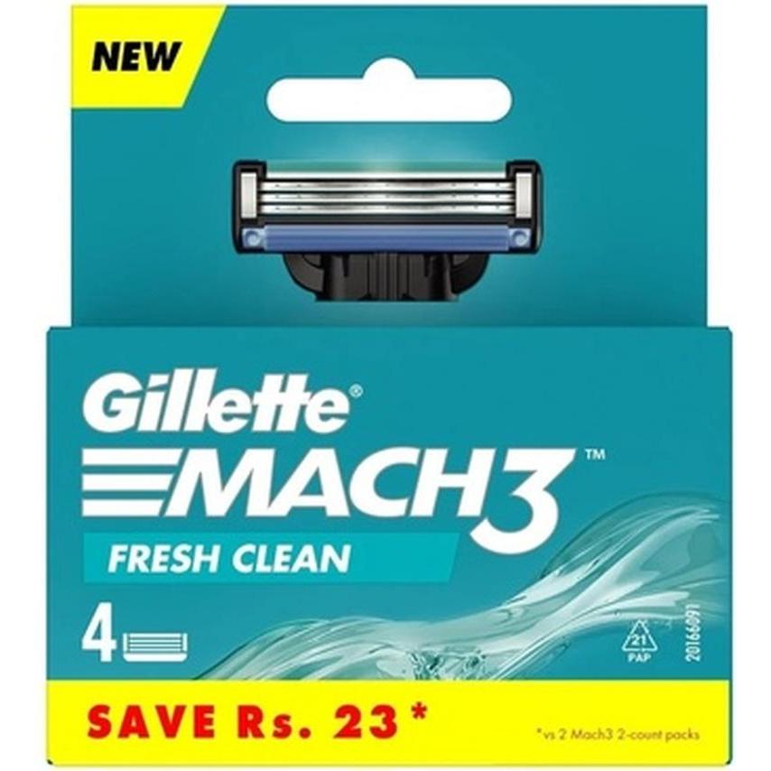 Gillette, Lametta, Mach3 Fresh Clean Blades 4 Pieces (4 x)