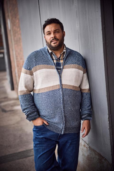 Produktbild Men+ Strickjacke, Melangestrick, Stehkragen, Zipper, bis 7 XL (L)