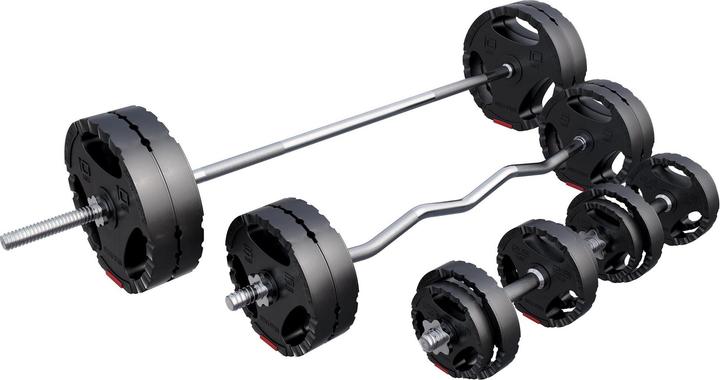 Gorilla Sports Ensemble d'haltères longs (4 x 5 kg, 4 x 2,5 kg, 4 x 10 kg, 4 x 1,25 kg)