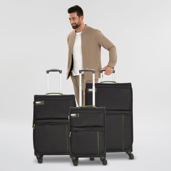 Immagine prodotto D&N Travel Line 6704 - Set di valigie 3 pezzi Dobby Nylon (208 l)