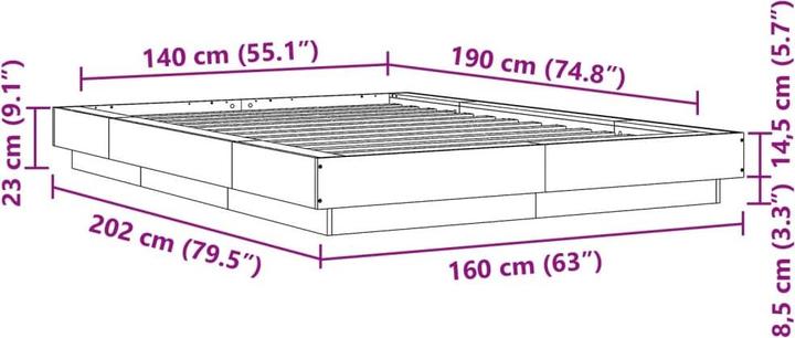 Produktbild vidaXL Bettgestell (140 x 190 cm)