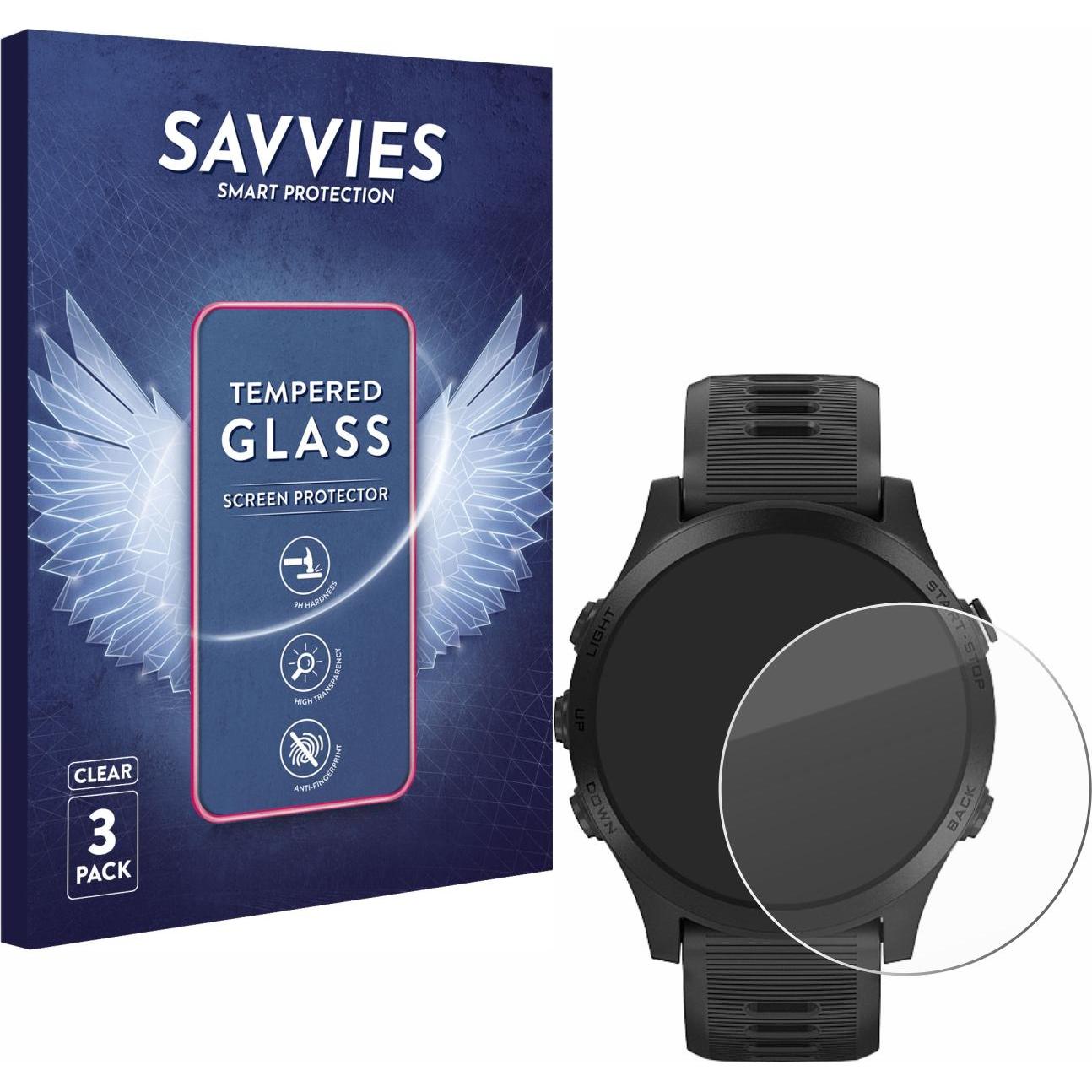 Savvies Panzerglas Hartglas Displayschutz, Smartwatch Schutzfolie, Transparent