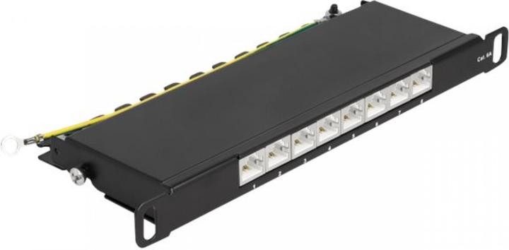 Produktbild Delock 25,40cm (10") Patchpanel 8 Port Cat.6A 0,5 HE schwarz