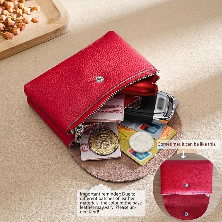 Produktbild Only-Bags.Store Mini Vintage Vegane Geldbörse, Echtleder-Kartenetui, tragbarer Kartenhalter und Portemonnaie für