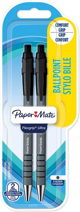 Immagine prodotto Paper Mate Biros Flexgrip Ultra RT M 2 pezzi in blister nero (Nero, 2 x)