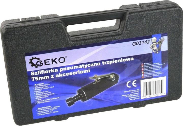 Produktbild GEKO Druckluft-Geradschleifer mit Zubehör, 3 oder 6mm, 1/4, 18000/min (Geradschleifer)