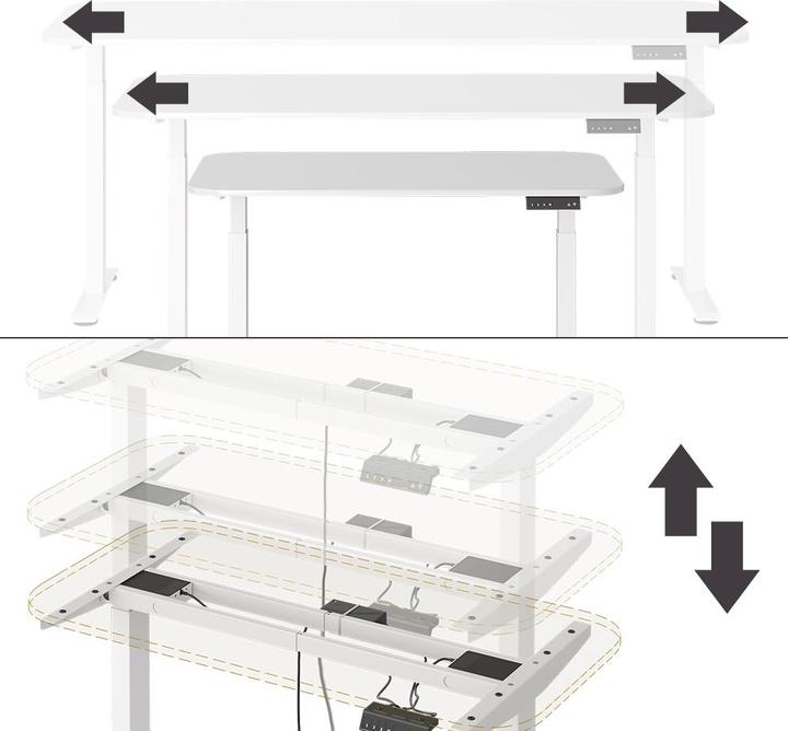 Produktbild Vicco Schreibtisch Elevate, Weiss/Weiss, 180 x 57.5 cm (120 x 60 x 70 cm)