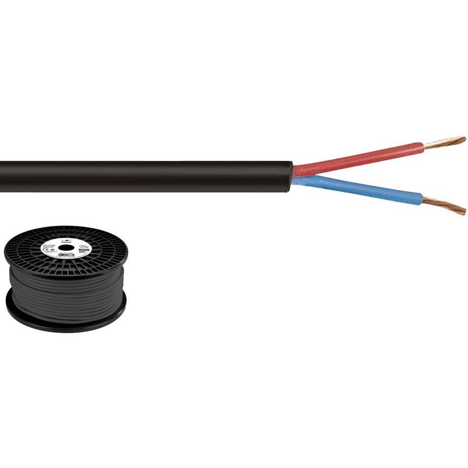 Monacor Lautsprecherkabel Top Quality (100 m, 1.50 mm²), Lautsprecherkabel, Schwarz
