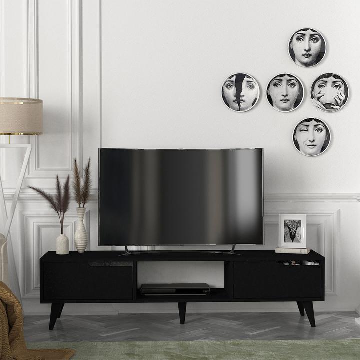 Actual product image En.Casa Fernsehschrank Kullila 160x35x40 cm Schwarz (160 x 35 x 40 cm)