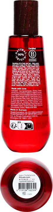 Image du produit Rituals Huile sèche naturelle ayurvédique pour le corps et les cheveux (Huile pour le corps, 100 ml)