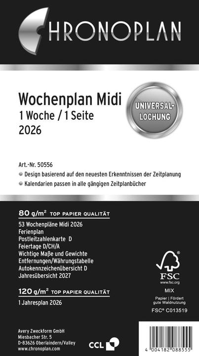 Produktbild Chronoplan Wochenplan (1 Woche / 1 Seite)