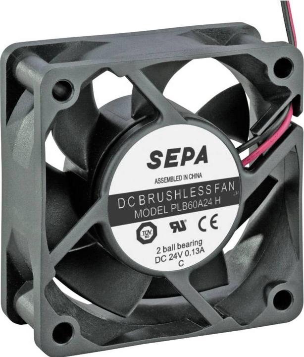 SEPA PLB60A24SE16A Axial fan 24 V/DC 36.7 m³/h (L x W x H) 60 x 60 x 25 mm (60 mm, 1x)