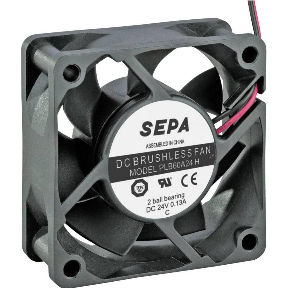 SEPA PLB60A24SE16A Axiallüfter 24 V/DC 36.7 m³/h (L x B x H) 60 x 60 x 25 mm (60 mm, 1 x), PC Lüfter, Schwarz