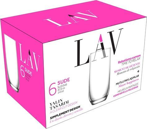 Actual product image LAV GLASS SET 6PCS 415ML LV-SUD345F SUDE (0.42 l, 6x)
