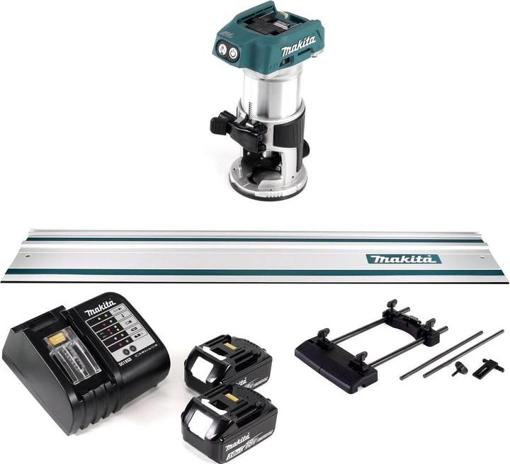 Actual product image Makita DRT 50 SF Battery multifunction router 18V Brushless + 2x Battery 3,0Ah + Charger +