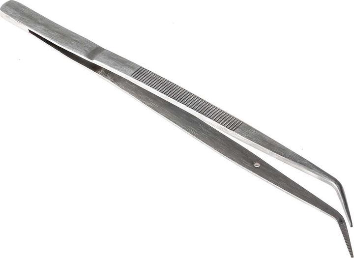 RS PRO Edelstahl Pinzette, Spitze Gebogen, Fein Abgerundet, 150 mm mm