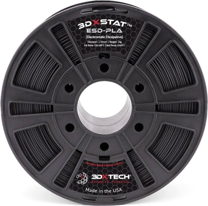 Actual product image 3D Xtech PLA2030750BK0 3DXSTAT Conductive ESD Filament PLA 2.85 mm 750 g Black (PLA, 2.85 mm, 750 g, Black)