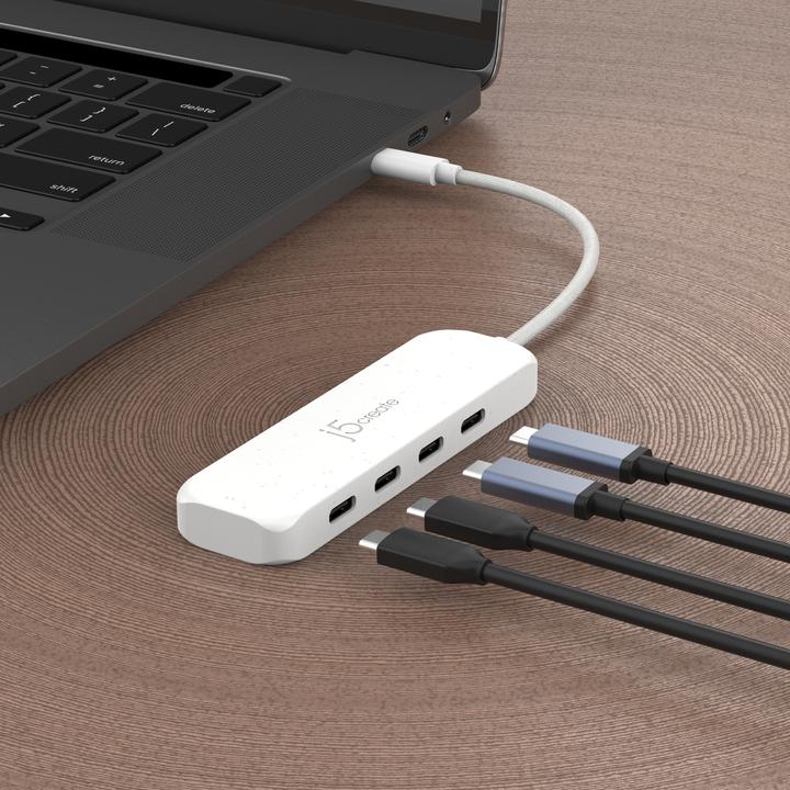 Actual product image j5Create Eco-Friendly USB-C to 4-Port Type-C Gen 2 Hub, USB 3.2 Gen 1 (3.1 Gen 1) Type-C, USB 3.2 Ge (USB-C, 4 Ports)