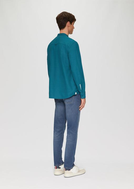 Produktbild S.Oliver Hemd Regular Fit: Strukturiertes Baumwollhemd mit Stehkragen (XL)