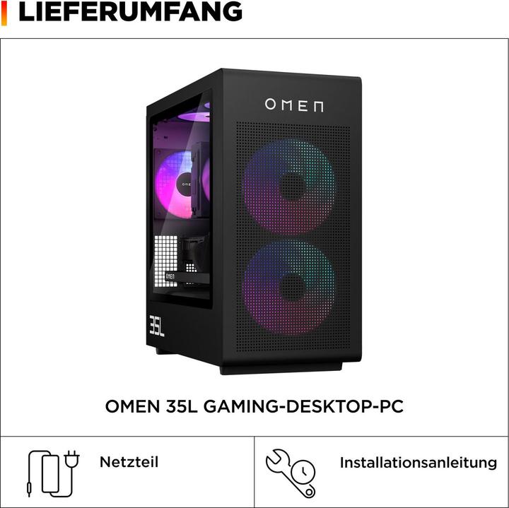 Produktbild HP 35L Gaming Desktop GT16-1296NG (schwarz, ohne Betriebssystem) (1000 GB, 32 GB, GeForce RTX 5070 Ti)