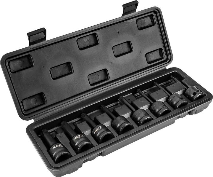 Neo Jeu de douilles de force Torx 1/2 "T25-T60 9-pièces (08-712) (1/2", 1/4", 3/8")