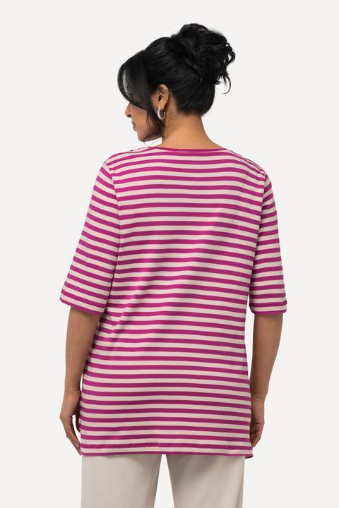 Actual product image Ulla Popken Striped Short Sleeve Pima CottoN Tee (42, 44)