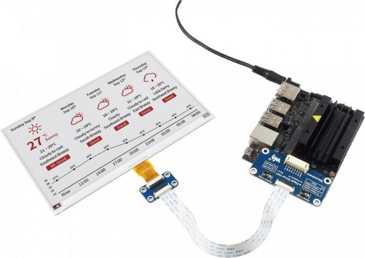 Image du produit WaveShare 800×480 7.5inch 3 couleurs E-Ink Display Raspberry Pi HAT