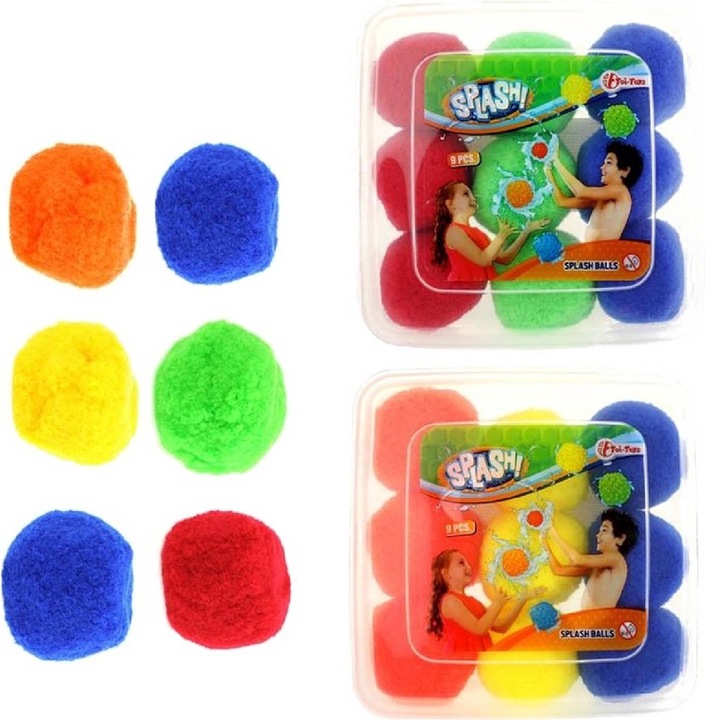 Productafbeelding Toi-Toys Herbruikbare waterballonnen Splash - 9-delige waterballenset in opbergdoos - Ø 7 c