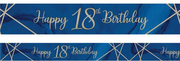 Image du produit Creative Party Bannière d'anniversaire "18 ans" bleu marine et or