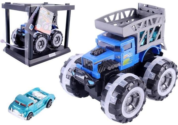 Pro Kids Fahren Sie in einem Käfig – Blaues Monster mit einem Auto