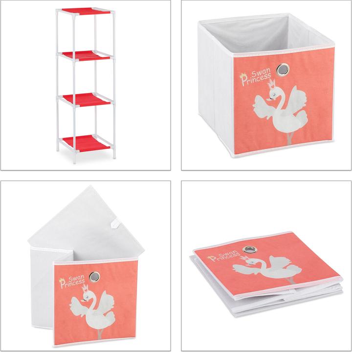 Actual product image Relaxdays Swan Kids' Shelf with Boxes