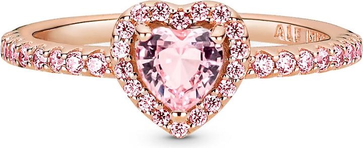 Actual product image Pandora 14k Rose Gold Sparkling Heart Ring (56, 925 Silver)