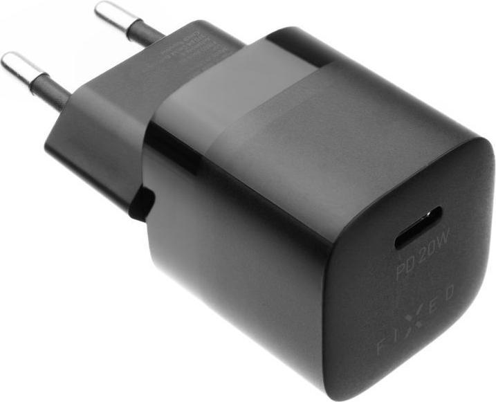 Produktbild Fixed Mini-Netzwerk-Lade-Set mit USB-C-Ausgang und USB-C/Lightning-Kabel 20W 1M, Schwarz (20 W)