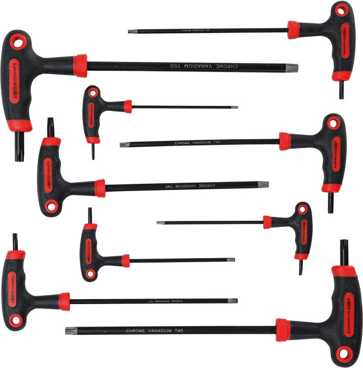 Actual product image BGS T-Handle L-Type Wrench Set T-Star tamperproof (for Torx) T10 - T50 9 pcs. (T-section)