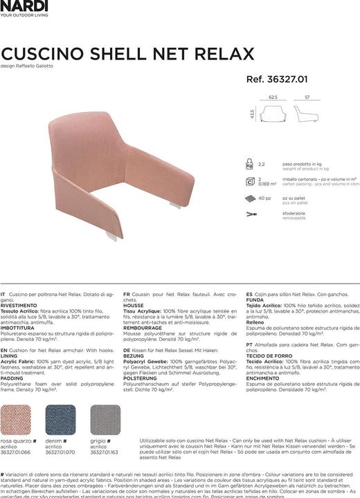 Image du produit Nardi Shell Net Relax (64.50 x 57 cm)