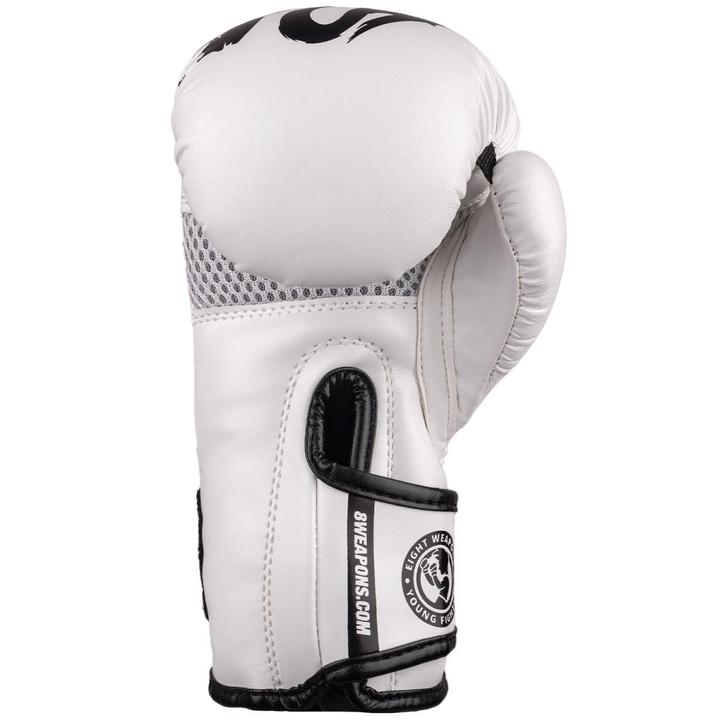 Actual product image 8Weapons Boxing Gloves, Kids, Unlimited 2.0, white-black, 4 Oz (4 OZ)