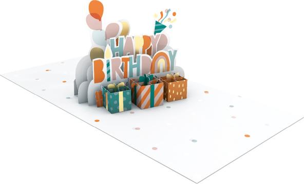 Produktbild Pop-Up Karte - Happy Birthday Geschenke (1 Stk.)