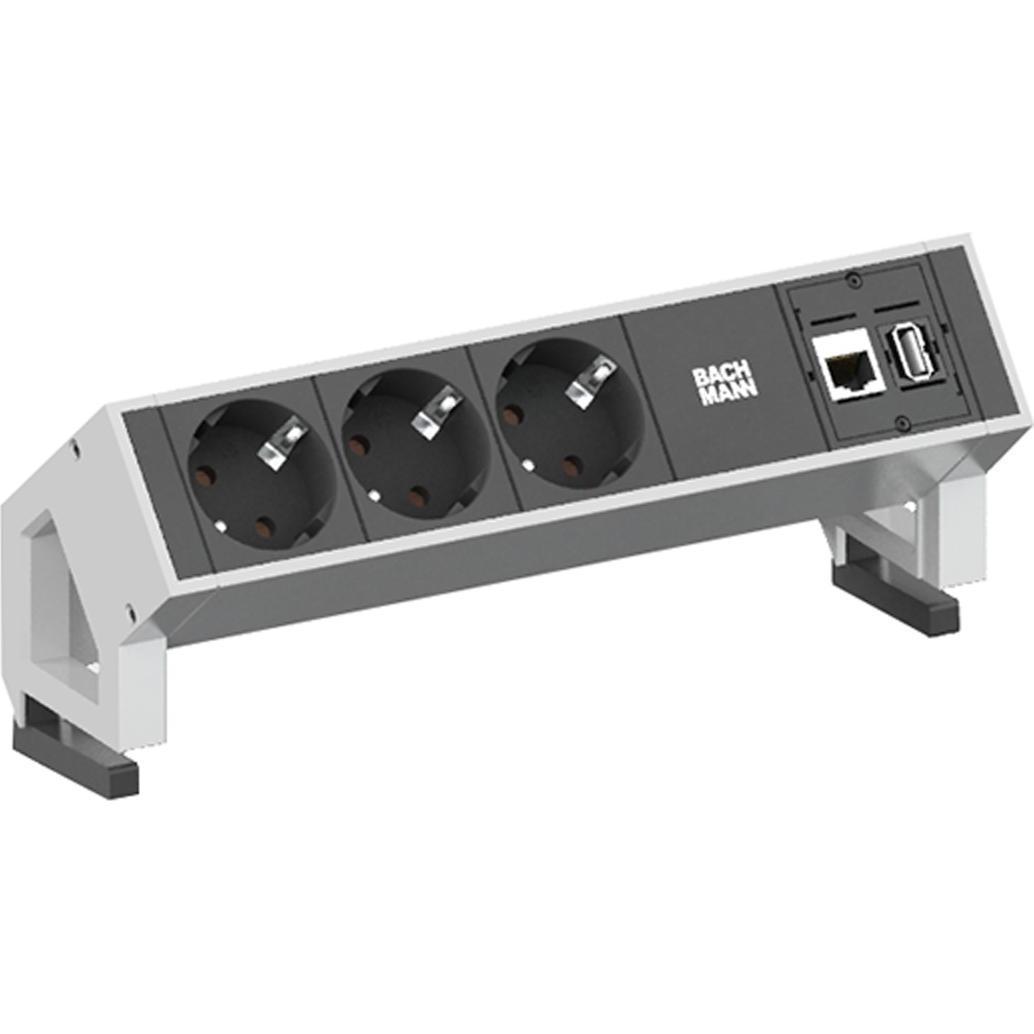 Bachmann, Ciabatta multipresa, DESK2 - 3xSchuko, 1xCAT6 & (3x, CEE 7/3)