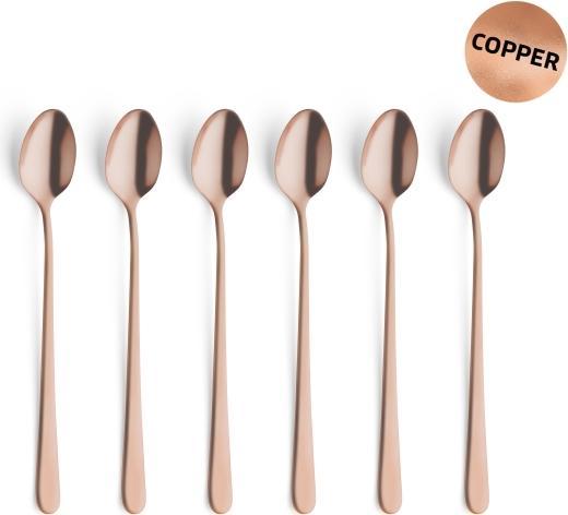 Actual product image Amefa Long drink / latte macchiato spoon set 6 pieces PVD copper 1410 Austin (6 pcs., Pitchfork)