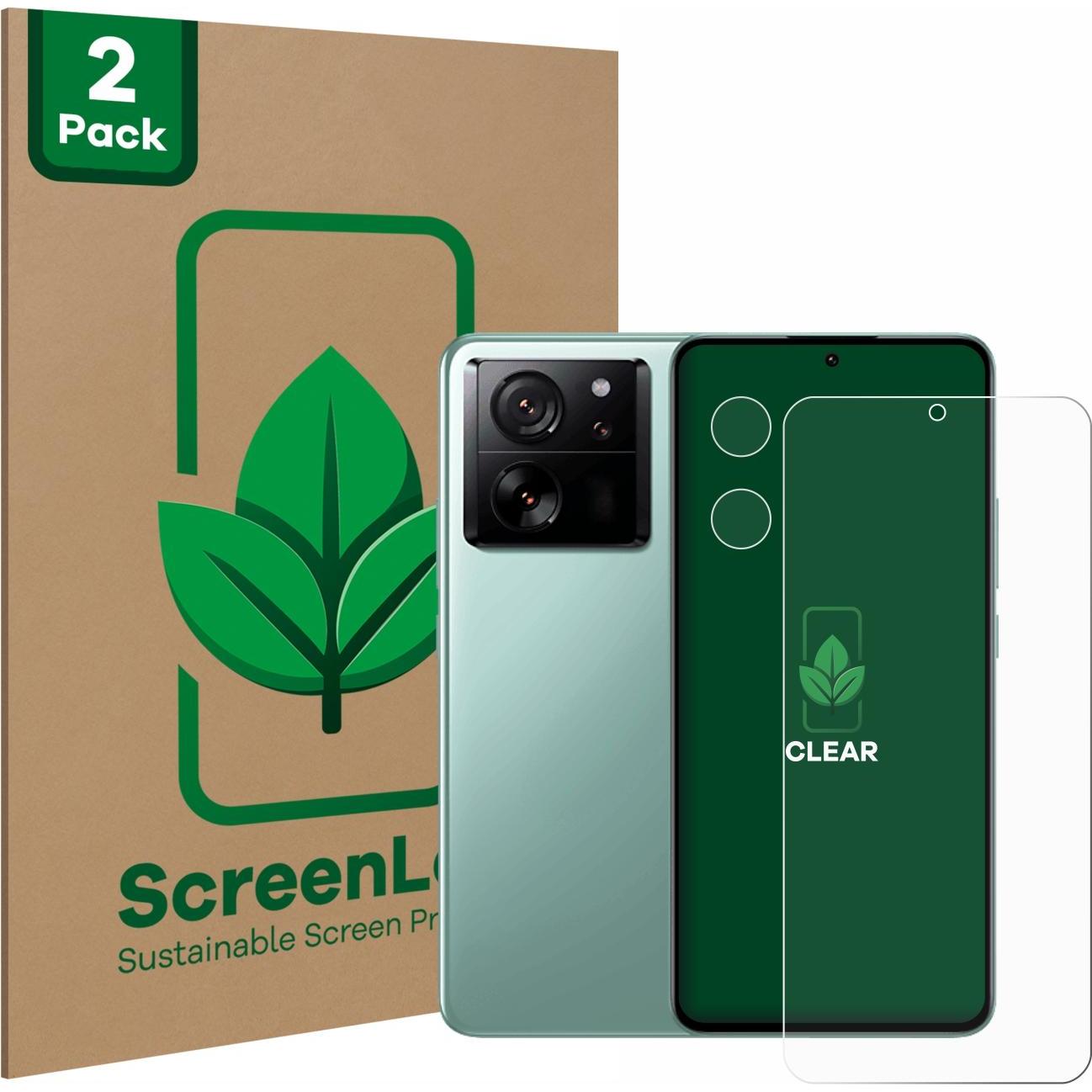 ScreenLeaf Schutzfolie nachhaltiger Displayschutz Displayschutzfolie Folie Klar Transparent (2 Stück, Xiaomi 13T Pro), S...