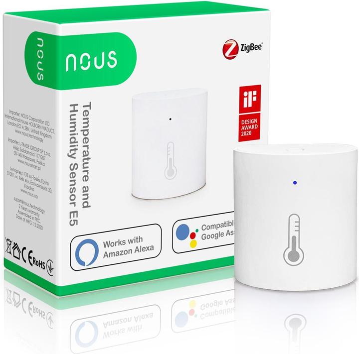 Nous Smart Humidity & Temperature Sensor E5 ZigBee